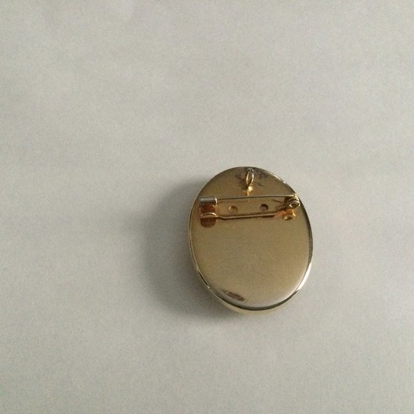 Pin brooch oval shape dried flowers 4cm x 3cm - Picture 2 of 2